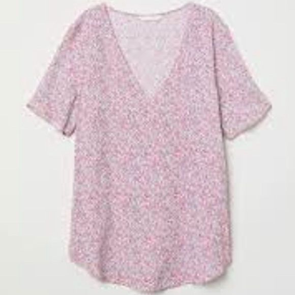 H&M x Anna Glover Floral‎ Flowy Top Blouse 2 XS Small Y2K going out top - Picture 1 of 2